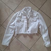 Giacca in denim bianca da donna