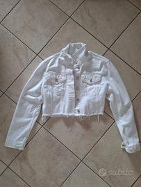 Giacca in denim bianca da donna