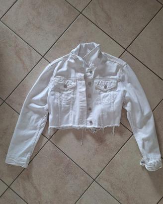 Giacca in denim bianca da donna