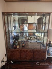 MOBILE CREDENZA CON SPECCHIO IN VETRO E RADICA
