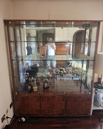 MOBILE CREDENZA CON SPECCHIO IN VETRO E RADICA