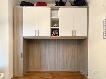 Armadio a ponte Colombini 243 cm bianco e rovere