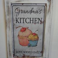 targa in legno cartello kitchen