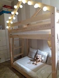 LETTO A CASTELLO 140 Montessori.+ 2 MATERASSI 