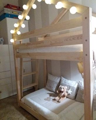 LETTO A CASTELLO 140 Montessori.+ 2 MATERASSI 
