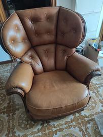 Salotto in pelle usato in stile