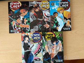 Manga Demon Slayer numeri 1-2-3-6-7
