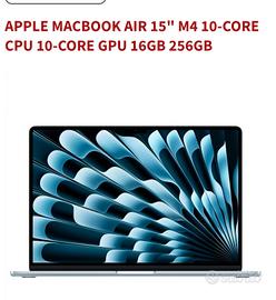 Apple MacBook Air 15" M4 10-Core CPU 10-Core GPU 1