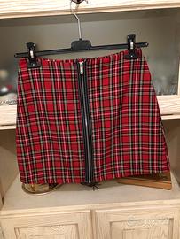 Gonna scozzese rosso Stradivarius tg Eur40