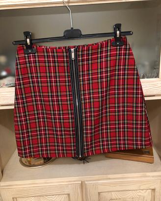 Gonna scozzese rosso Stradivarius tg Eur40