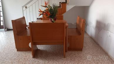Tavolo in legno massiccio 3x1 mt  +4 panche