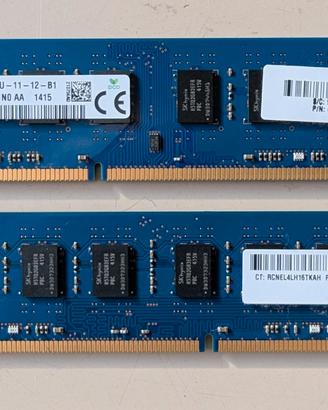 Due Banchi RAM 4GB 2Rx8 PC3 x 2