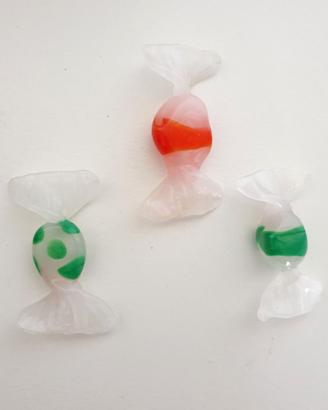 3 caramelle in vetro di Murano