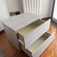 Comodino singolo effetto rovere grigio
