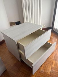 Comodino singolo effetto rovere grigio