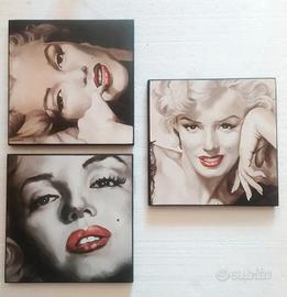 3 Quadri Stampa Su Legno Marilyn Monroe TOPARTSHOP