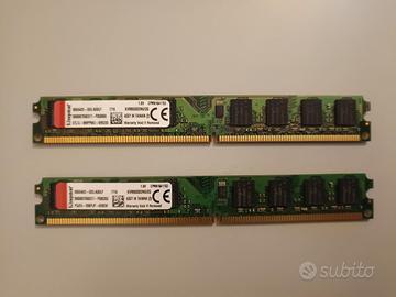 2 banchi RAM 2gb ddr2 (totali 4gb) profilo basso