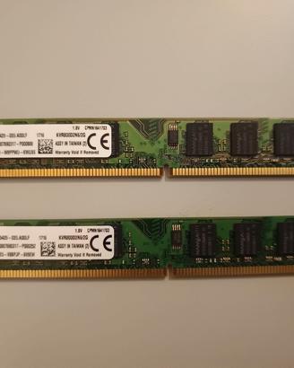 2 banchi RAM 2gb ddr2 (totali 4gb) profilo basso
