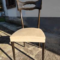 6 sedie legno e pelle anni '50/'60