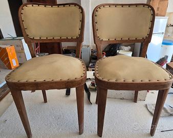 Sedie con borchie anni 50 coppia