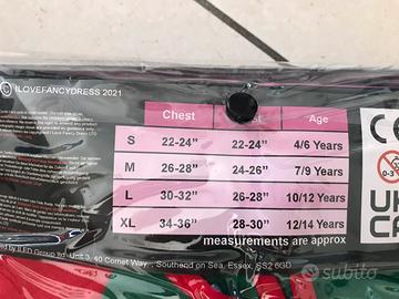 Vestito carnevale elfo 10-12 anni