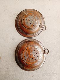 2 Antiche Schiumarole/Scolapasta in Rame