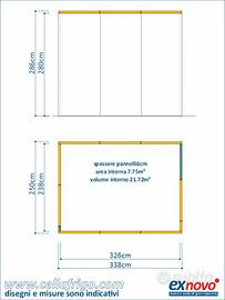 pannelli nuovi di seconda per cella 250X338cm h286