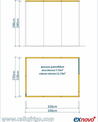 pannelli nuovi di seconda per cella 250X338cm h286