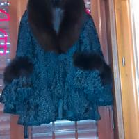 Pelliccia Astrakan collo e polso volpe 