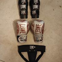 Guantoni,paratibie e conchiglia Leone