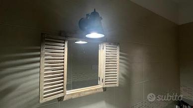 Specchio bagno con ante a riballtina