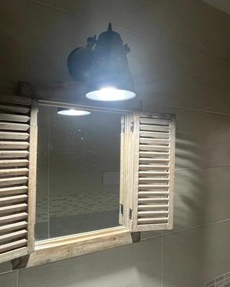 Specchio bagno con ante a riballtina