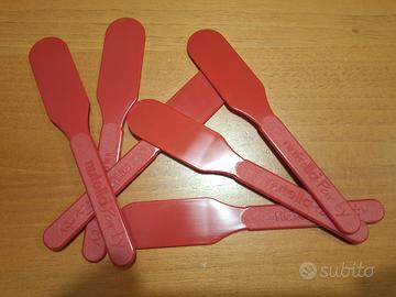 Set 6 spatoline Nutella Party rosse vintage