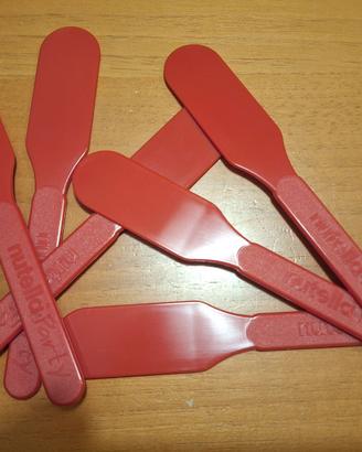 Set 6 spatoline Nutella Party rosse vintage