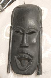 maschera etnica vintage legno, 30 cm