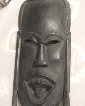 maschera etnica vintage legno, 30 cm