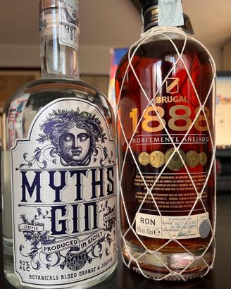 Rum Brugal 1888 e Gin Myths  sicilian dry gin