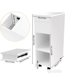 Comodino Stretto Tavolino 45x25x70cm