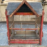 Grande gabbia in ferro e legno francese primi 900