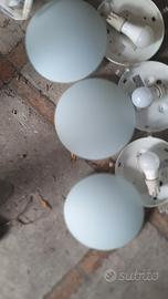plafoniera con luce  diametro 30 cm in vetro 