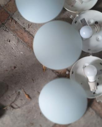 plafoniera con luce  diametro 30 cm in vetro 