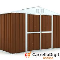 Box giardino lamiera zincata 327x155 legno scuro