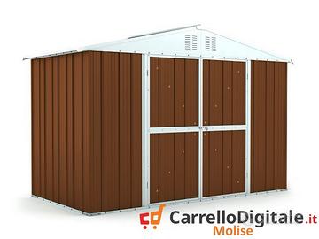 Box giardino lamiera zincata 327x155 legno scuro