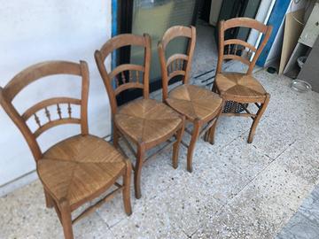 Sedie impagliate vintage da restaurare
