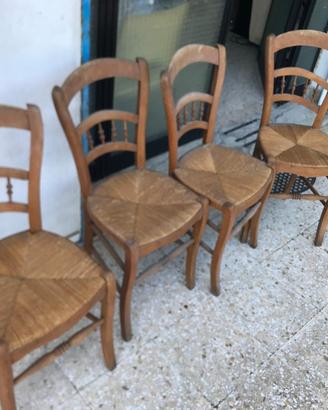 Sedie impagliate vintage da restaurare