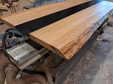 piano penisola rovere rustico e acciaio