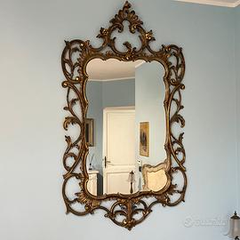 ANTICA GRANDE SPECCHIERA IN LEGNO DORATA