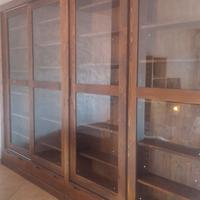 libreria in abete 4 ante scorrevoli vetro 4 casset