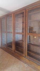 libreria in abete 4 ante scorrevoli vetro 4 casset