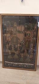 Quadro grande Batik dipinto a mano originale 